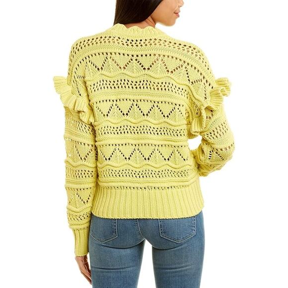 Joie Canary Yellow Knit Scalloped Neckline Sweater Size XXS - Picture 2 of 10